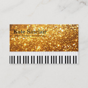 Elegant Modern Music Professionell Piano Teacher Visitkort
