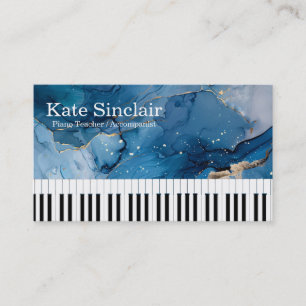 Elegant Modern Music Professionell Piano Teacher Visitkort