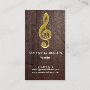 Elegant Modern Musiknyckel Logotyp Vokalist Sångar Visitkort