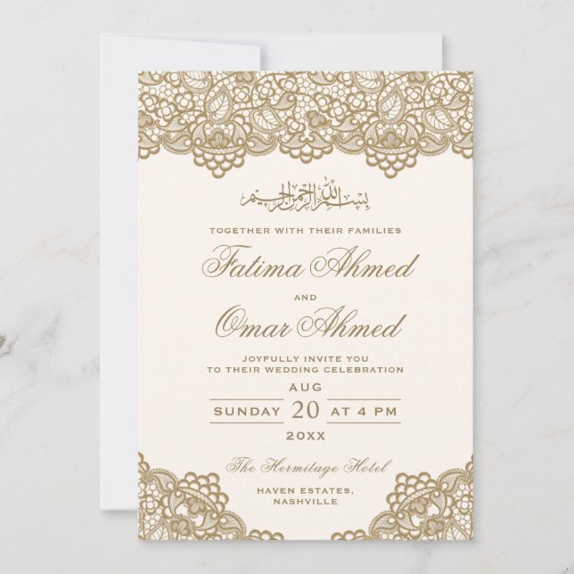 Elegant Modern muslimsk muslimsk muslimsk muslimsk Inbjudningar (Framsida)