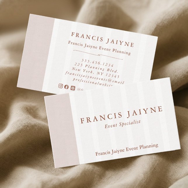 Elegant modern naturlig ton evenemangsplanering visitkort (Elegant Modern Natural Tones Event Planning Business Card)