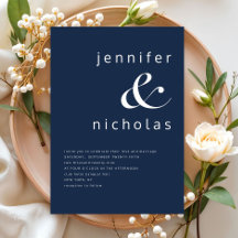 Elegant Modern Navy Blue Bröllop