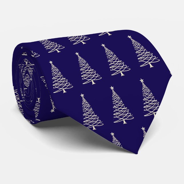 Elegant Modern Navy Blue Christmas Trees Patterned Slips (Rullad)