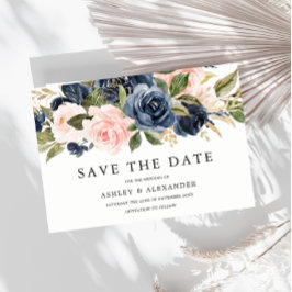 Elegant Modern Navy & Blush Bröllop för Alla Årsti Spara Datumet