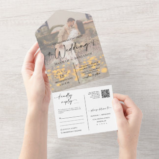Elegant Modern Navyblå Boho-båge QR-kod Foto