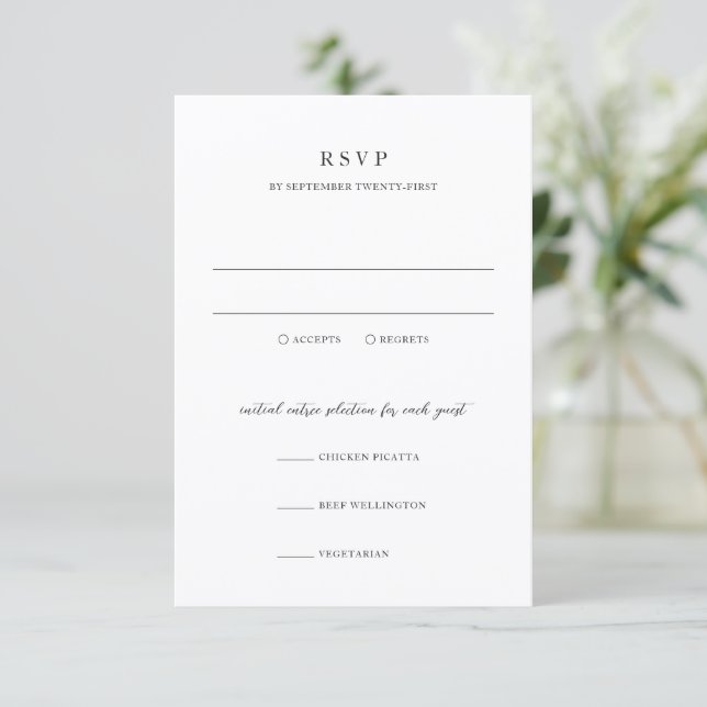 Elegant Modern Neutral Bröllop OSA Kort (Stående Fram)