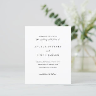 Elegant modern neutral bröllop Spara datum