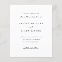 Elegant modern neutral bröllop Spara datum Flygblad
