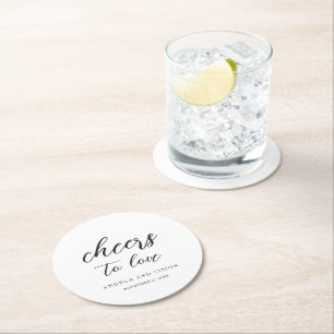 Elegant Modern Neutral Bröllop Underlägg Papper Rund