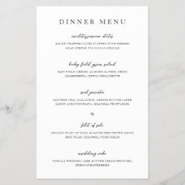 Elegant Modern Neutral Bröllopsmeny Flygblad