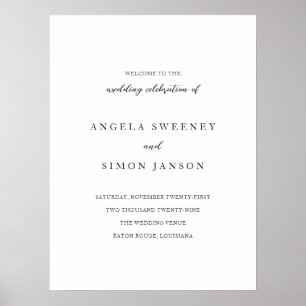 Elegant modern neutral bröllopsväxlingsskylt poster