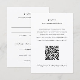 Elegant Modern Neutral QR-kod Bröllop OSA Kort