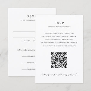 Elegant Modern Neutral QR-kod Bröllop OSA Kort