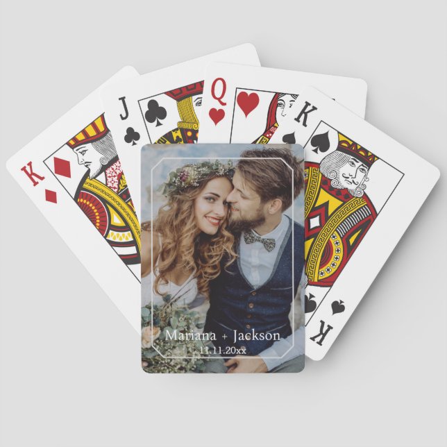 elegant modern newlyweds photo wedding favors casinokort (Baksidan)