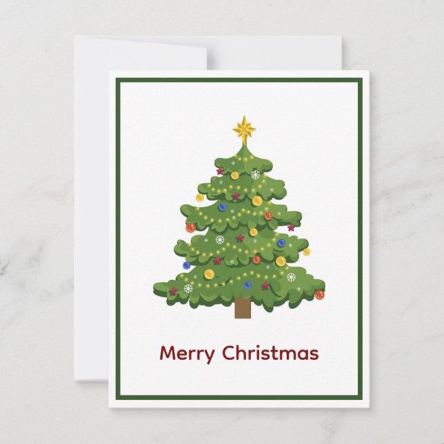 Elegant Modern non Photo Julgran Julkort (Framsida)