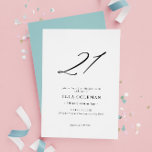 Elegant Modern nummer 21:a födelsedagen Inbjudningar<br><div class="desc">Elegant Modern 21:a födelsedagsinbjudan</div>