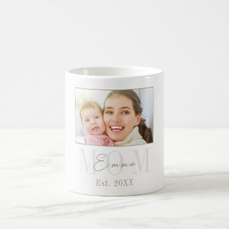Elegant Modern Ny Mamma Est. År Fotografi Kaffemugg