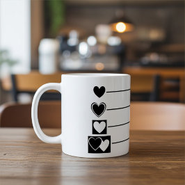 Elegant-, modern- och cute-hjärtan kaffemugg