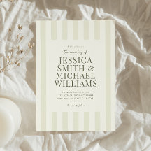 Elegant Modern Oliv grönt stripe Bröllop