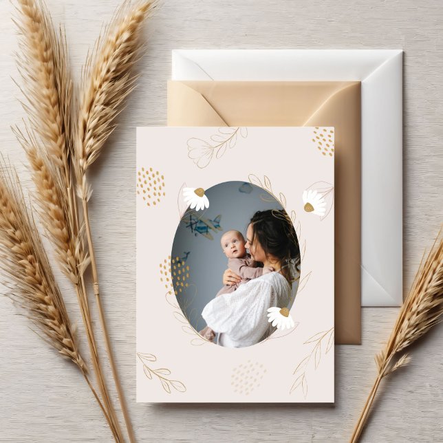 Elegant Modern Ömmande Blommor Morsdagskort Kort (Skapare uppladdad)