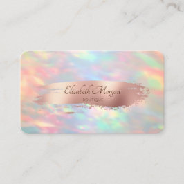 Elegant Modern, Opal, Roséguld Penseldrag Visitkort