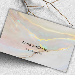 Elegant Modern Opalsten Falsk Guld Smink Visitkort
