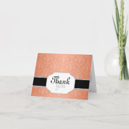 Elegant Modern Orange Damask - tackkort