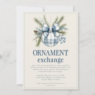 Elegant Modern Ornamentutbytes Julfest Inbjudningar