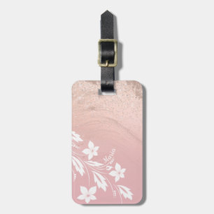 Elegant modern övertoning ro glitter blommigt bagagebricka