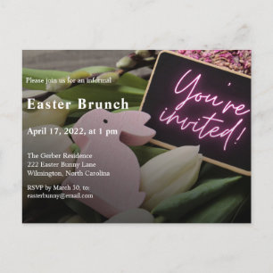 Elegant Modern Påsk Brunch-inbjudan Inbjudan Vykort