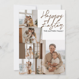 elegant modern påsk, familj fem fotokollage julkort