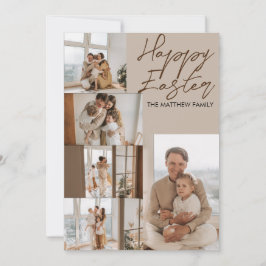 elegant Modern Påsk, familj fem fotosamlingar Julkort