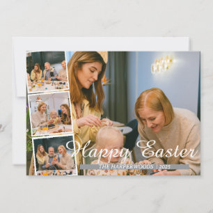 elegant Modern Påsk, familj fyra fotosamlingar Julkort