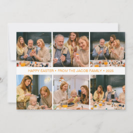 elegant Modern Påsk, familj sex fotosamlingar Julkort