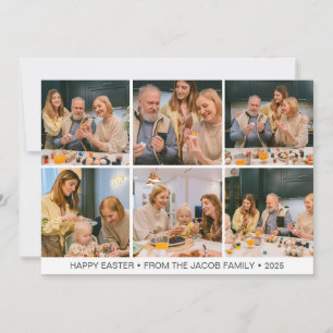 elegant Modern Påsk, familj sex fotosamlingar Julkort