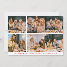 elegant Modern Påsk, familj sex fotosamlingar Julkort