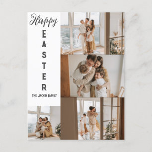 elegant modern Påsk, familjens fem fotokollage Helg Vykort
