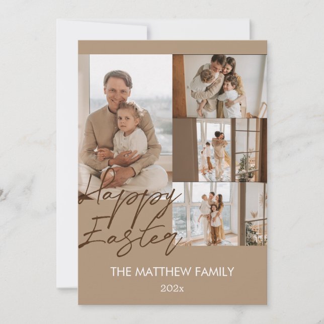 elegant Modern Påsk, familjens fyra fotosamlingar Julkort (Framsida)