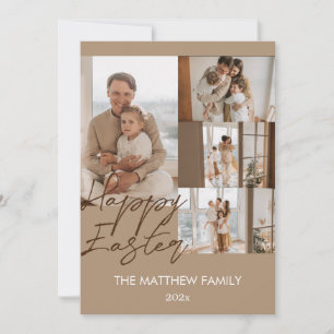 elegant Modern Påsk, familjens fyra fotosamlingar Julkort