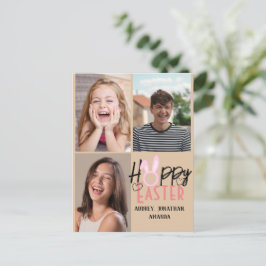 elegant, modern Påsk, familjeterminalfotokollage Helg Vykort