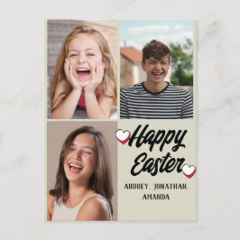 elegant, modern Påsk, familjeterminalfotokollage Helg Vykort