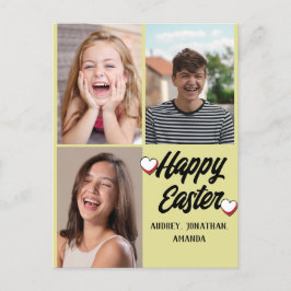 elegant, modern Påsk, familjeterminalfotokollage Helg Vykort
