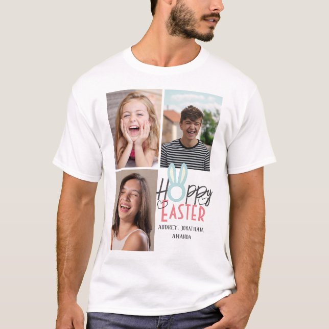 elegant, modern Påsk, familjeterminalfotokollage T Shirt (Framsida)