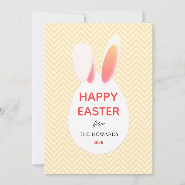 Elegant Modern Patterns Happy Easter Photo Julkort (Framsida)