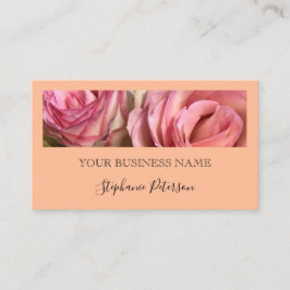 Elegant Modern Peach Custom Photo Template  Visitkort