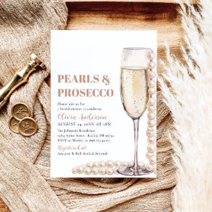 Elegant Modern Pearls and Prosecco Möhippa Inbjudningar