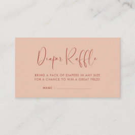 Elegant & Modern Persika Blöja lotteri insats Tilläggskort