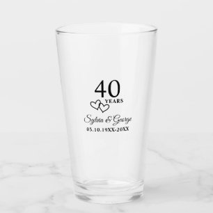 Elegant modern personlig 40-årsjubileumsgåva glaskopp