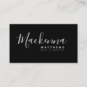 Elegant Modern Personlig Black Hairstylist Namn Visitkort