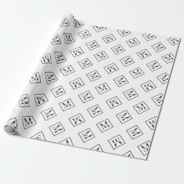 Elegant Modern Personlig Monogram White Presentpapper
